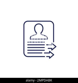 export profile, personal data line icon Stock Vector