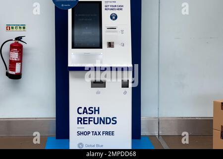 Tax refund automated machine at Lisbon international airport Stock Photo