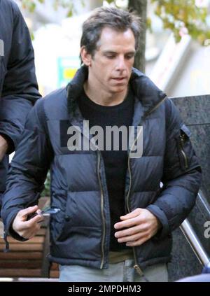 Actor Ben Stiller on the set of 'Tower Heist' directed by Brett Ratner and co-starring Eddie Murphy, Casey Affleck and TŽa Leoni. New York, NY. 11/10/10. Stock Photo