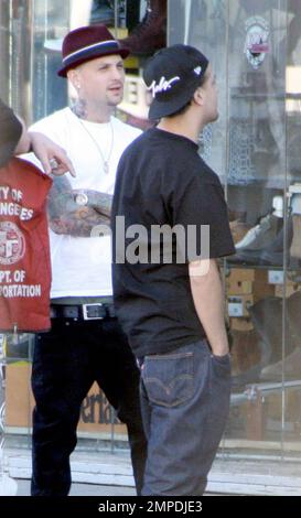 Exclusive!! Benji Madden hangs out with a group of friends on 