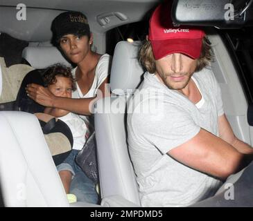 - Halle Berry, Gabriel Aubry and their daughter Nahla have dinner at Nobu in Malibu, Ca. 8/23/09.       . Stock Photo