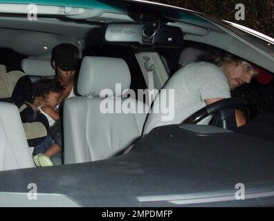 - Halle Berry, Gabriel Aubry and their daughter Nahla have dinner at Nobu in Malibu, Ca. 8/23/09.       . Stock Photo