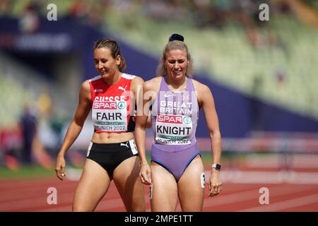 Jessie KNIGHT  participating in the 400 meters hurdles of the European Athletics Championships in Munich 2022. Stock Photo