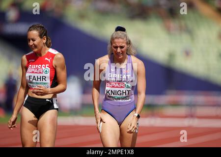 Jessie KNIGHT  participating in the 400 meters hurdles of the European Athletics Championships in Munich 2022. Stock Photo