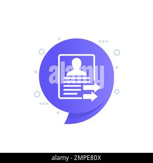 export profile, personal data or account icon Stock Vector