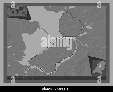 Flevoland, province of Netherlands. Bilevel elevation map with lakes ...