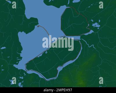 Flevoland, province of Netherlands. Colored elevation map with lakes ...