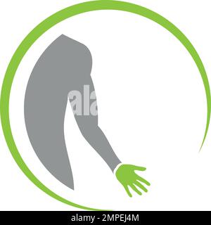 Person, orthopedics, physiotherapy, hand rehabilitation, hand therapy, logo Stock Vector