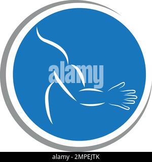 Person, orthopedics, physiotherapy, hand rehabilitation, hand therapy, logo Stock Vector