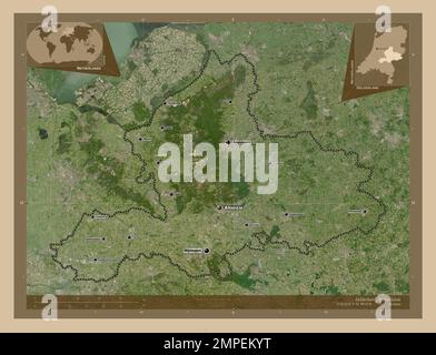 Gelderland, province of Netherlands. Low resolution satellite map ...
