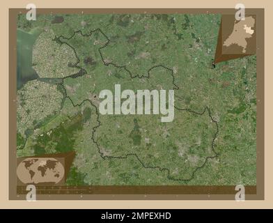 Overijssel, province of Netherlands. Low resolution satellite map Stock ...