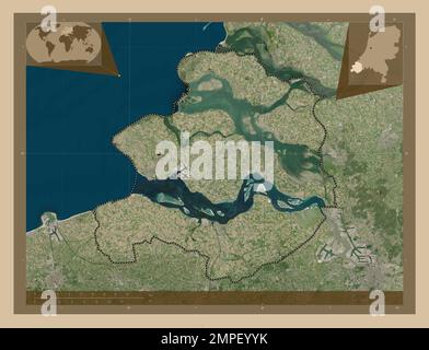 Zeeland, province of Netherlands. Low resolution satellite map Stock ...