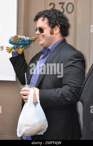 Josh Gad signs autographs for fans after a complimentary fan performance of 'Book of Mormon.' This performance was his last with the show. He is leaving to continue production of a television pilot picked up by NBC for the fall season. New York, NY. 6th June 2012. Stock Photo