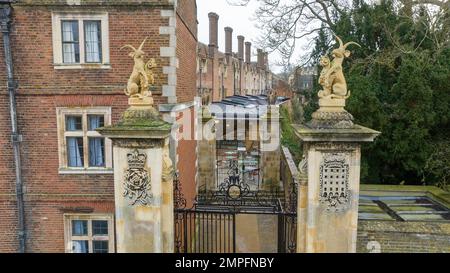 Picture dated January 26th 2023 shows an aerial view of St John’s College at Cambridge University. Stock Photo