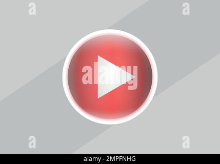 Red play button. Website icon symbol. Vector web button. Stock image. EPS 10. Stock Vector