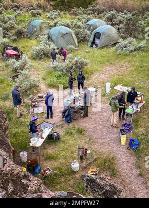 Camp on the Bruneau River in Idaho with Far & Away Adventures. Stock Photo