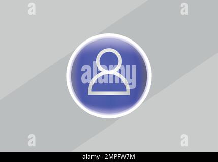 User icon in trendy 3d style isolated on white background Stock Vector