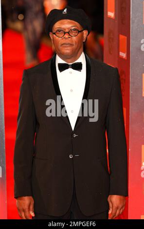 Samuel L. Jackson poses for photographers on the red carpet at the 2011 Orange British Academy Film Awards held at The Royal Opera House in Covent Garden. London, UK. 02/13/11. Stock Photo