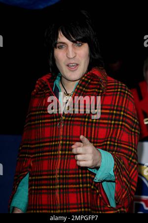 In a red plaid cape and gold boots Noel Fielding arrives at the British Comedy Awards held at the O2 Arena and hosted by Jonathan Ross. London, UK. 01/22/11. Stock Photo