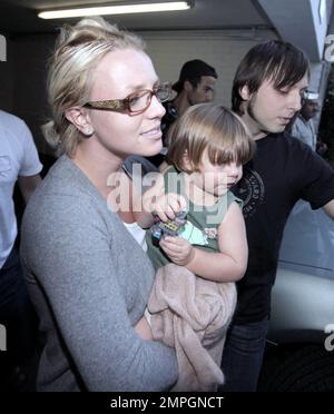 Following reports earlier this week that a court commissioner has ordered Britney Spears to undergo random drug and alcohol testing twice a week  and attend a 'Parenting Without Conflict' class, Britney tries to forget about her troubles and cheers herself up with a day trip out with one of her sons. The 25-year-old songstress took her two-year-old, Sean Preston, shopping at AG Adriano Goldschmied on Robertson Blvd. The store sells high-end jeans. Beverly Hills, Calif. 9/20/07. Stock Photo