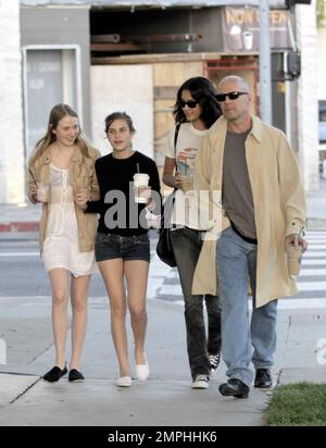 Bruce Willis got in some shopping on Robertson Blvd. today with his new girlfriend and daughter, Tallulah. Los Angeles, CA. 3/21/08. Stock Photo