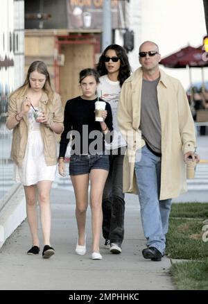 Bruce Willis got in some shopping on Robertson Blvd. today with his new girlfriend and daughter, Tallulah. Los Angeles, CA. 3/21/08. Stock Photo