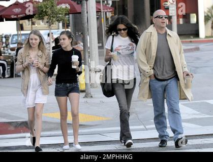 Bruce Willis got in some shopping on Robertson Blvd. today with his new girlfriend and daughter, Tallulah. Los Angeles, CA. 3/21/08. Stock Photo