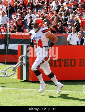 Cleveland Browns center JC Tretter is shown with a We Salute our Military  sticker on the back of his helmet before an NFL football game against the  Philadelphia Eagles, Sunday, Nov. 22