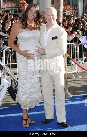 Neal McDonough and pregnant wife Ruve Robertson at the world premiere of Captain America The First Avenger at El Capitan Theatre. Los Angeles, CA. 07/19/2011. Stock Photo