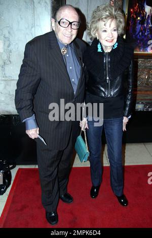 Cora Sue Collins arrives with her guest on the red carpet for the opening night of Andrew Lloyd Weber's 'Cats', at the Pantages Theatre in Hollywood, CA. 3/9/10. Stock Photo