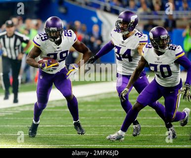 Minnesota Vikings cornerback Xavier Rhodes (29) lines up against the  Washington Redskins during an NFL football game, Thursday, Oct. 24, 2019,  in Minneapolis. (Jeff Haynes/AP Images for Panini Stock Photo - Alamy