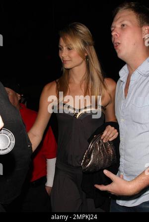 Former pro-wrestler Stacy Keibler spends a night out with friends at Bar Delux in Los Angeles, CA. 4/30/09. Stock Photo