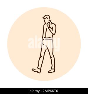 Businessman talking on the phone color line icon. Man entrepreneur. Pictogram for web page, mobile app, promo. Stock Vector
