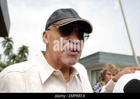 The Surinamese former army leader and ex-president Desi Bouterse leaves the court after hearing the sentence demanded by Acting Attorney General Carmen Rasam, who has been imprisoned for 20 years today for his involvement in the murder of fifteen political opponents in December 1982. ANP RANU ABHELAKH netherlands out - belgium out Stock Photo