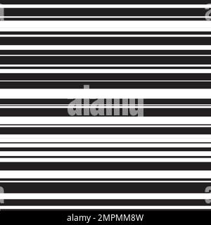 horizontal black lines of random thickness. Seamless pattern. Vector illustration Stock Vector
