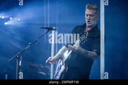 Josh Homme of Queens of the Stone Age playing live Stock Photo