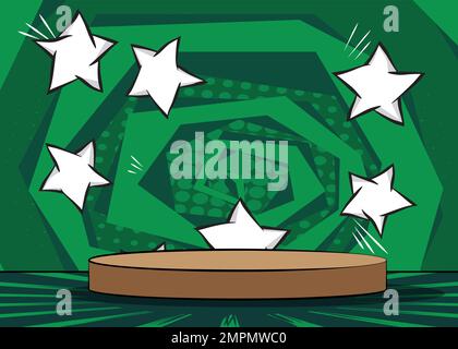 Comics abstract product podium stage. Comic Book scene pedestal or platform for mockup presentation. Vector illustration texture, background. Stock Vector