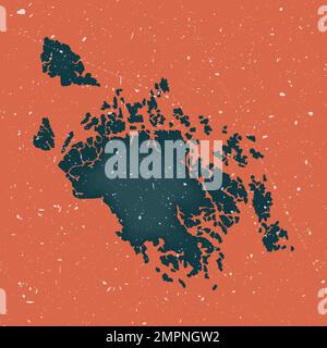 Cat Ba Island vintage map. Grunge map with distressed texture. Cat Ba Island poster. Vector illustration. Stock Vector