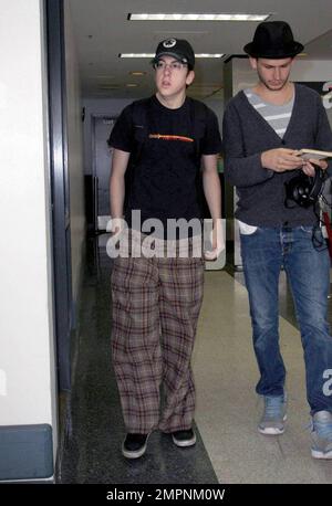 Comic actor Christopher Charles Mintz-Plasse, made famous by his role as McLovin in the hit movie, 'Superbad,' was seen catching a flight out of LAX this morning. Los Angeles, CA. 5/9/09. Stock Photo