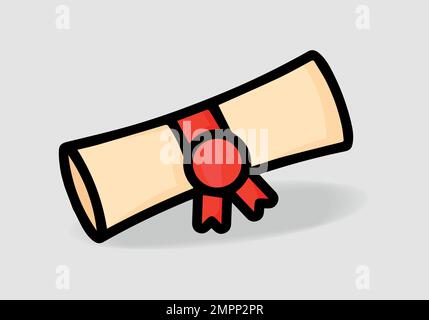 diploma roll graduate letter manuscript ribbon achievement ceremony vector illustration isolated Stock Vector