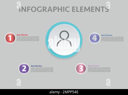 Vector Infographic label design template with icons and 4 options or steps. Can be used for process diagram, presentations, workflow layout, banner Stock Vector