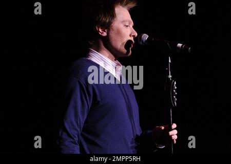 Former 'American Idol' contestant Clay Aiken performs live in concert at the Genesee Theatre where he sang his cover version of Mack the Knife, which he recorded for his 2010 album Tried & True. Waukegan, IL. 03/04/11. Stock Photo