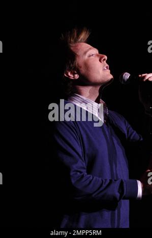 Former 'American Idol' contestant Clay Aiken performs live in concert at the Genesee Theatre where he sang his cover version of Mack the Knife, which he recorded for his 2010 album Tried & True. Waukegan, IL. 03/04/11. Stock Photo