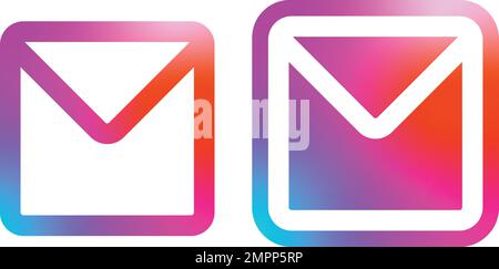 Email message symbol with color gradient - Vector illustration Stock Vector