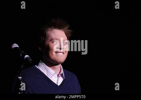 Former 'American Idol' contestant Clay Aiken performs live in concert at the Genesee Theatre where he sang his cover version of Mack the Knife, which he recorded for his 2010 album Tried & True. Waukegan, IL. 03/04/11. Stock Photo