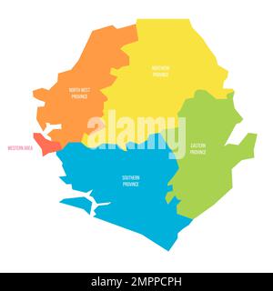 Sierra Leone political map of administrative divisions Stock Vector ...