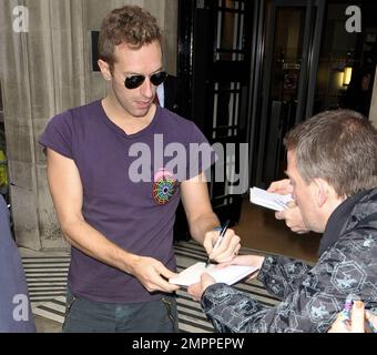 Will Champion of Coldplay arrives at the BBC Radio 1 studios London,  England - 17.12.10 Stock Photo - Alamy