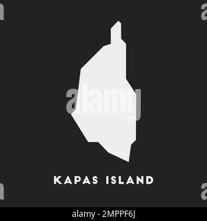 Kapas Island icon. Map on dark background. Stylish Kapas Island map with name. Vector illustration. Stock Vector