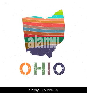 Ohio vintage map. Grunge map of the US state with distressed texture ...