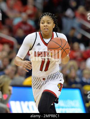 Louisville guard Arica Carter (11) guards Vanderbilt guard Cierra ...